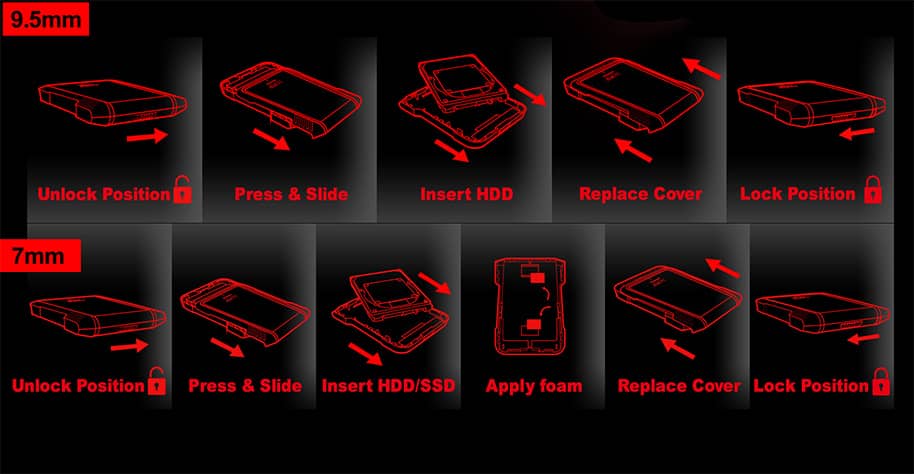 Tool-free install steps
